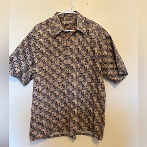 Hollis River XL Men's Button Front Short Sleeve Shirt Geometric Patterns